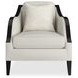 Pitch Perfect White Upholstered Accent Chair with Pillow