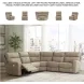 Next-Gen DuraPella Sand 5 Piece Performance Fabric Power Reclining Sectional
