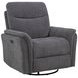 Adler Charcoal Gray Swivel Glider Power Recliner with USB Charging