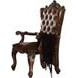 Versailles Cherry Upholstered Wing Back Arm Chair with Nailhead Trim Set of 2