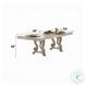 Ragenardus Antique White Double Extendable Pedestal  Dining Table