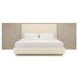 Anthology Beige and Dry Martini King Upholstered Panel Bed with Wings