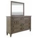 Americana Farmhouse Dusty Taupe and Black 9 Drawer Dresser with Mirror