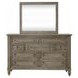 Americana Farmhouse Dusty Taupe and Black 9 Drawer Dresser with Mirror
