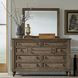 Americana Farmhouse Dusty Taupe and Black 9 Drawer Dresser with Mirror