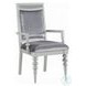 Maverick Fabric and Platinum Arm Chair Set of 2