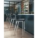 Magnus Black And Brushed Stainless Steel Bar Stool Set Of 2