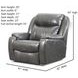 Hercules Graystone Power Recliner with USB Charging