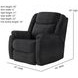 Hercules Bahari Charcoal Power Recliner with USB Charging