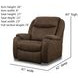 Hercules Bombshell Mocha Power Recliner with USB Charging