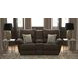 Lenny Chocolate Power Lay Flat Reclining Console Loveseat