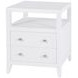 Dana Smooth White 2 Drawers Nightstand with Top Shelf