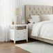 Dana Smooth White 2 Drawers Nightstand with Top Shelf