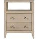 Dana Antique Taupe 2 Drawers Nightstand with Top Shelf