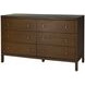 Mendel Walnut 6 Drawers Dresser