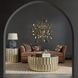Horizon Gold and Gray Round Mirror Top End Table
