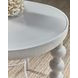 Horizon White Oval Glass Top End Table