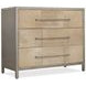 Melange Beige and Gray Upholstered 3 Drawer Accent Chest