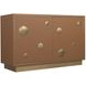 Melange Brown and Gold Upholstered 2 Door Hall Chest