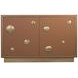 Melange Brown and Gold Upholstered 2 Door Hall Chest