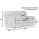 Tranquility Pewter Lay Flat Power Reclining 87" Sofa with Power Lumbar and Heat Massage