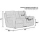 Tranquility Pewter Lay Flat Power Reclining Console 76" Loveseat with Power Lumbar and Heat Massage