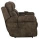 Tranquility Pewter Lay Flat Power Reclining Console 76" Loveseat with Power Lumbar and Heat Massage
