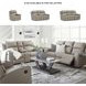 Lavenhorne Pebble Reclining Sofa with Drop Down Table