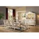 Chantelle Natural and Pearl Beige 96" Extendable Rectangular Marble Top Dining Table