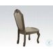 Chateau de Ville Synthetic Leather and Antique White Side Chair Set of 2