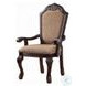 Chateau De Ville Fabric and Espresso Arm Chair Set of 2