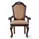 Chateau De Ville Fabric and Espresso Arm Chair Set of 2