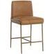 Lathan Tan Leather Upholstered Counter Height Stool