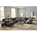 Como Steel Leather 7 Piece Power Reclining Modular Sectional with LAF Chaise