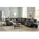 Como Steel Leather 5 Piece Power Reclining Modular Sectional