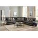 Como Steel Leather 5 Piece Power Reclining Modular Sectional