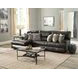 Como Steel Leather 3 Piece Power Reclining Modular Sectional with LAF Chaise