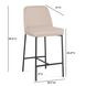 Sydney Taupe Performance Fabric Upholstered Counter Height Stool Set of 2