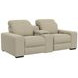 Ferrara Smoke Leather 87" Zero Gravity Power Reclining Console Loveseat with Power Headrest and USB Charging