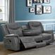 Conrad Gray Reclining Sofa With Drop Down Table