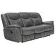Conrad Gray Reclining Sofa With Drop Down Table