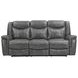 Conrad Gray Reclining Sofa With Drop Down Table