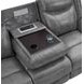 Conrad Gray Reclining Sofa With Drop Down Table