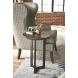 Graystone Rustic Dark Oak And Wrought Iron Metal Round Chairside Table