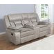 Greer Taupe Glider Reclining Console Loveseat