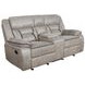 Greer Taupe Glider Reclining Console Loveseat