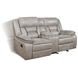 Greer Taupe Glider Reclining Console Loveseat