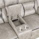 Greer Taupe Glider Reclining Console Loveseat