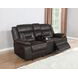 Greer Dark Brown Glider Reclining Console Loveseat