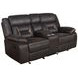 Greer Dark Brown Glider Reclining Console Loveseat